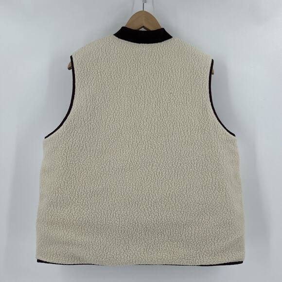 The North Face Cuchillo Vest Women XL Root Brown Sherpa Lined Reversible Zip - Picture 4 of 11